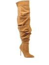 European and American Autumn and Winter Women's Sexy Pointed Fashion Stage Over The Knee Boots Suede High-heeled Wrinkled Boots