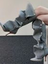 High Heel Long Boots for Women Botte Winter Boots Shoes Botas Mujer Thin Heeled Pointed Denim Metal Button Shoe Zapatos De Mujer