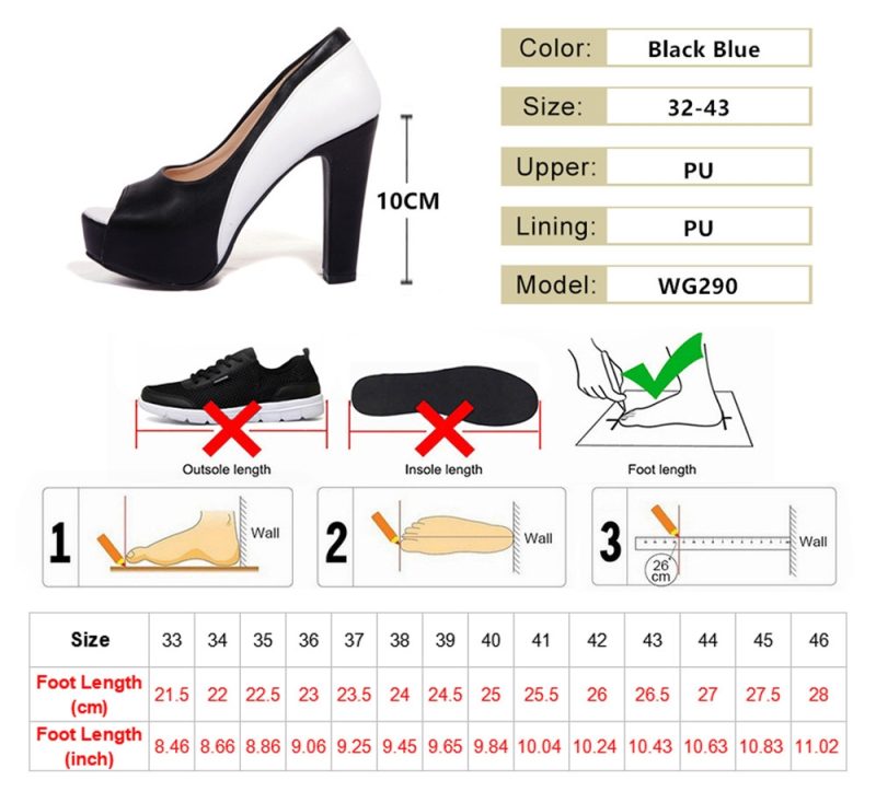 Spring Autumn Womens high heels Sexy Peep Toe Pumps Platform shoes Wedding Party shoes size 32-43 Zapatos de Mujer 10cm heels - Image 5