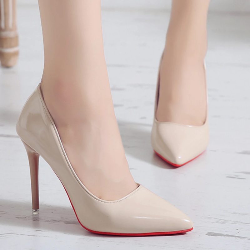 Plus Size Women Shoes Fashion Pointed Toe Platform Heels Patent Leather Dress High Heels Women Pumps Mary Jane Shoes Red Heels - Image 3