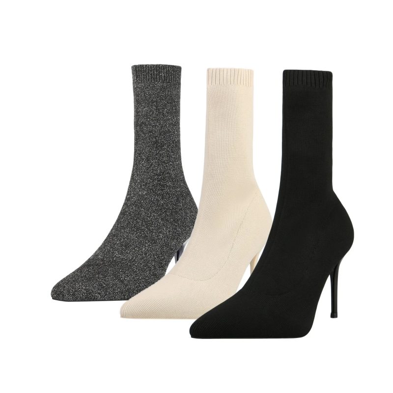 Sexy Sock Boots Knitting Stretch Boots High Heels for Women Fashion Shoes 2024 Spring Autumn Ankle Boots Female - Image 5
