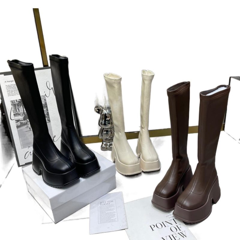 Winter Comfort High Boots for Women Fashion Back Zip Long Boots Female Elegant Platform Shoes Lady Thick Bottom Knight Booties - Image 6