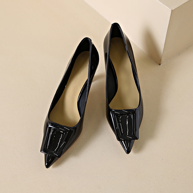 Newest Style High Heels Sexy Pumps Women Shoes Metal Buckle Wedding Shoes for Women Bride Shallow Pointed Single Shoes Zaptos - Image 2