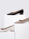 2022 New Summer Studded Block Heels 3CM Professional Work Nterview Formal Patent Leather Women's Shoes