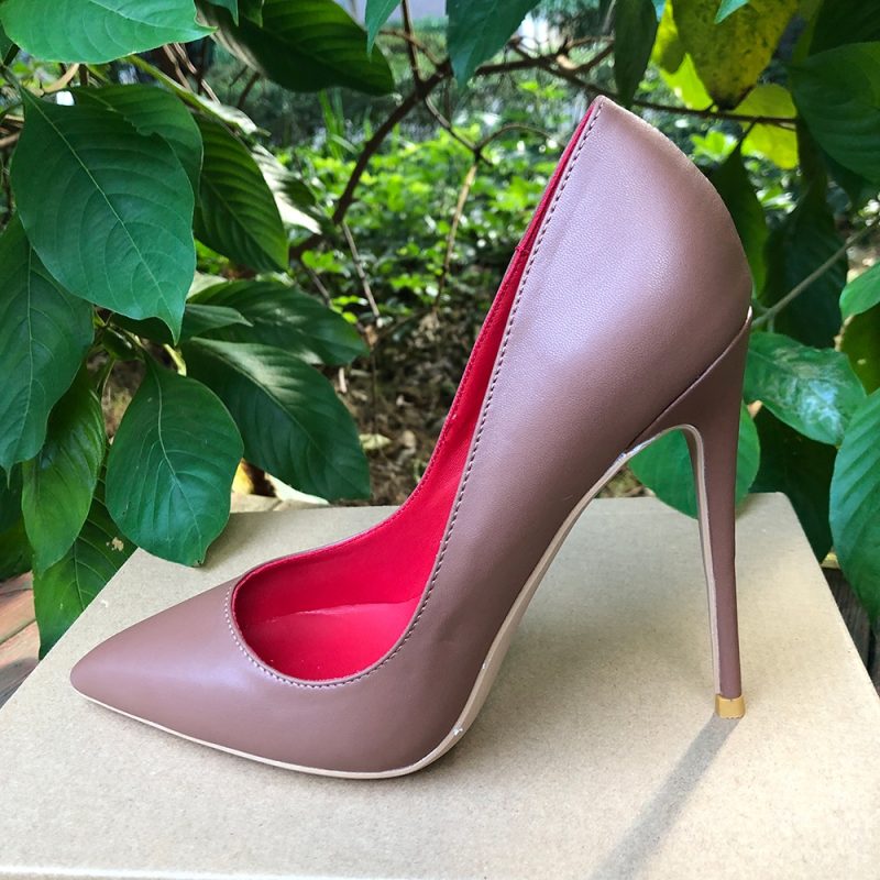 Tikicup Dark Brown Matte Women Pointy Toe Slip On High Heel Shoes Elegant Ladies Formal Dress Stiletto Pumps Plus Size 33-45 - Image 10