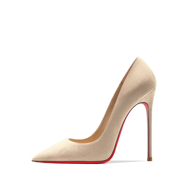2025 Autumn New Women's High Heels Shoes Sexy Pointed Suede Red Shiny Bottom Pumps Fashionable Temperament Shallow Wedding Shoes