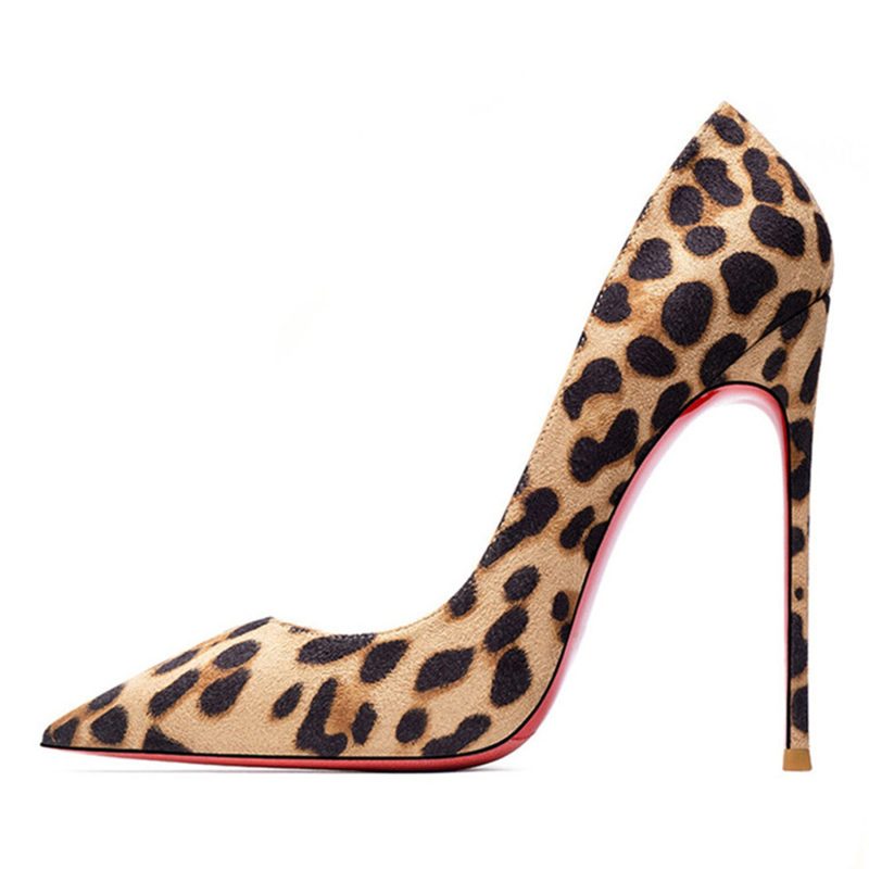 2025 Autumn New Women's High Heels Shoes Sexy Pointed Suede Red Shiny Bottom Pumps Fashionable Temperament Shallow Wedding Shoes - Image 7