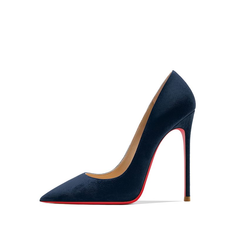 2025 Autumn New Women's High Heels Shoes Sexy Pointed Suede Red Shiny Bottom Pumps Fashionable Temperament Shallow Wedding Shoes - Image 8