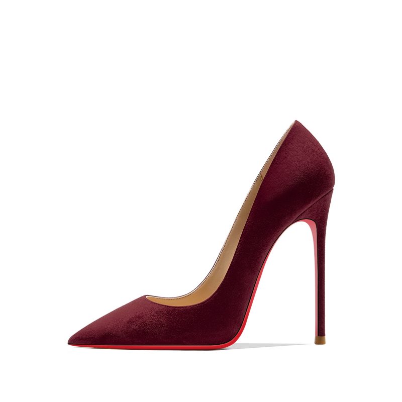 2025 Autumn New Women's High Heels Shoes Sexy Pointed Suede Red Shiny Bottom Pumps Fashionable Temperament Shallow Wedding Shoes - Image 16