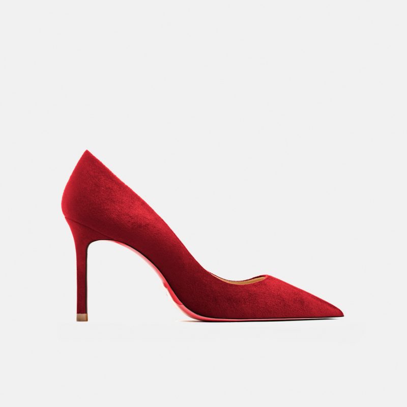 2025 Autumn New Women's High Heels Shoes Sexy Pointed Suede Red Shiny Bottom Pumps Fashionable Temperament Shallow Wedding Shoes - Image 17