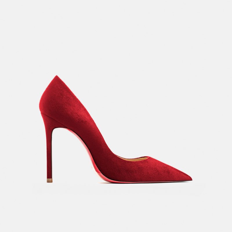 2025 Autumn New Women's High Heels Shoes Sexy Pointed Suede Red Shiny Bottom Pumps Fashionable Temperament Shallow Wedding Shoes - Image 21