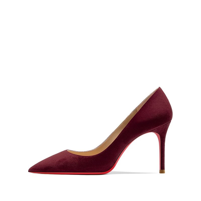 2025 Autumn New Women's High Heels Shoes Sexy Pointed Suede Red Shiny Bottom Pumps Fashionable Temperament Shallow Wedding Shoes - Image 24