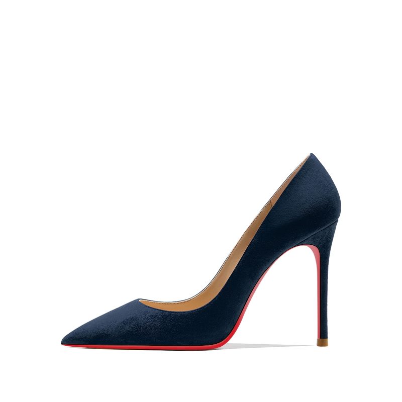 2025 Autumn New Women's High Heels Shoes Sexy Pointed Suede Red Shiny Bottom Pumps Fashionable Temperament Shallow Wedding Shoes - Image 27