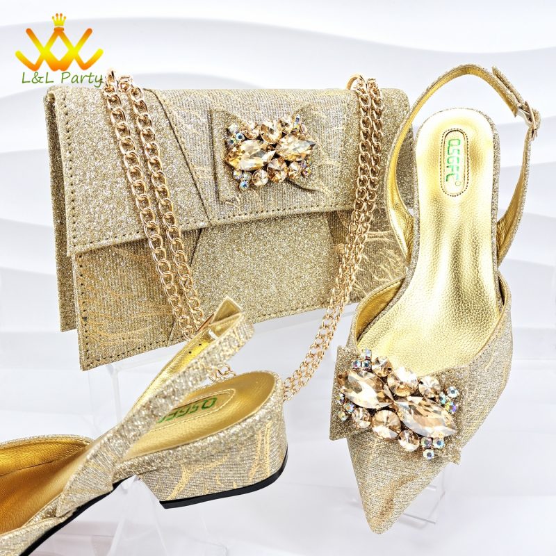 Spring New Arrivals 2024 Italian Design Shoes and Bag Set in Sky Blue Color Pointed Toe Comfortable Heels for Party - Image 6