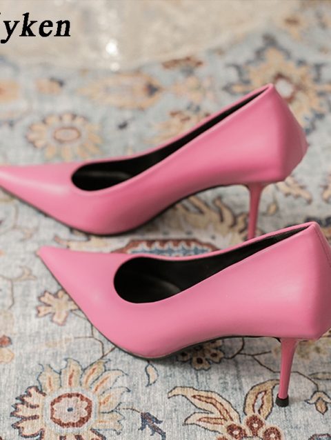 Eiyken Sexy Green Thin High Heels Pumps Women Pointed Toe Slip On Shoes Elegant Prom Wedding Stripper Ladies Sandals