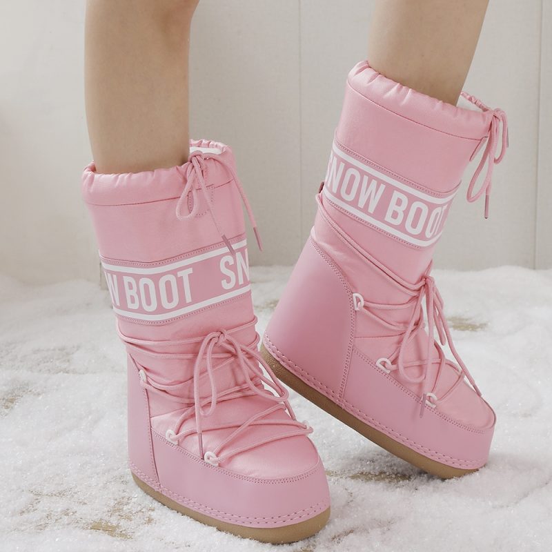 Winter Boots Women Snow Boots Mid-calf Cold-proof Antiskid Thicken Plush Waterproof Thick Platform Space Ski Boots Size 35-43 - Image 2