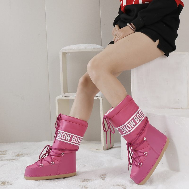 Winter Boots Women Snow Boots Mid-calf Cold-proof Antiskid Thicken Plush Waterproof Thick Platform Space Ski Boots Size 35-43 - Image 4