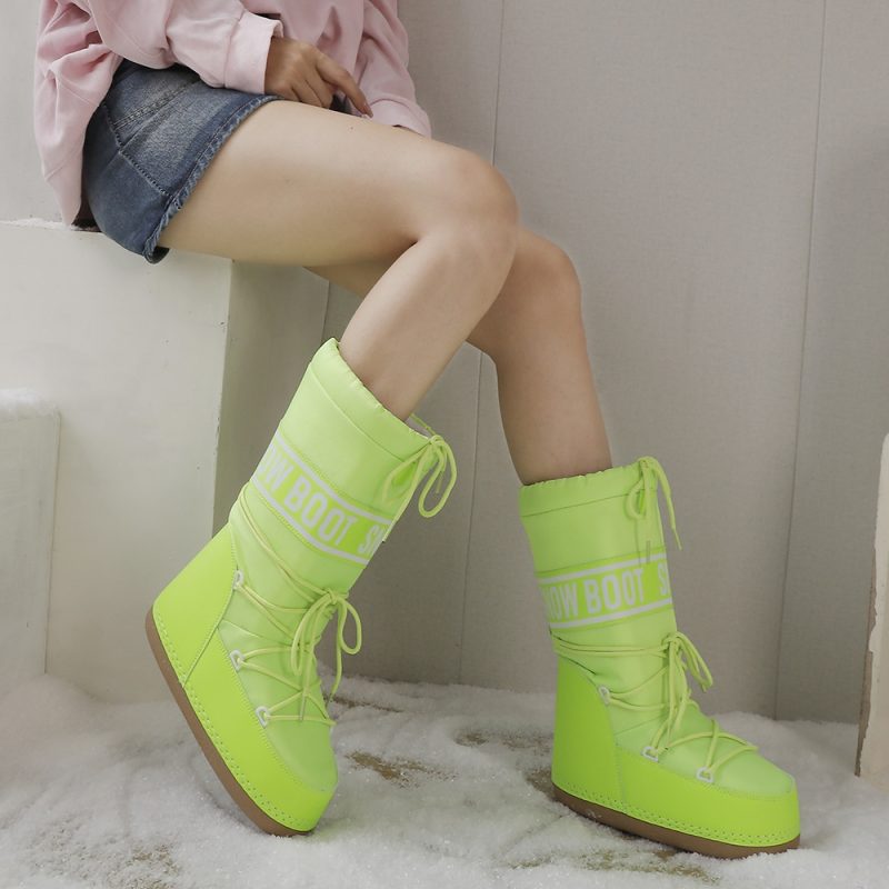 Winter Boots Women Snow Boots Mid-calf Cold-proof Antiskid Thicken Plush Waterproof Thick Platform Space Ski Boots Size 35-43 - Image 5