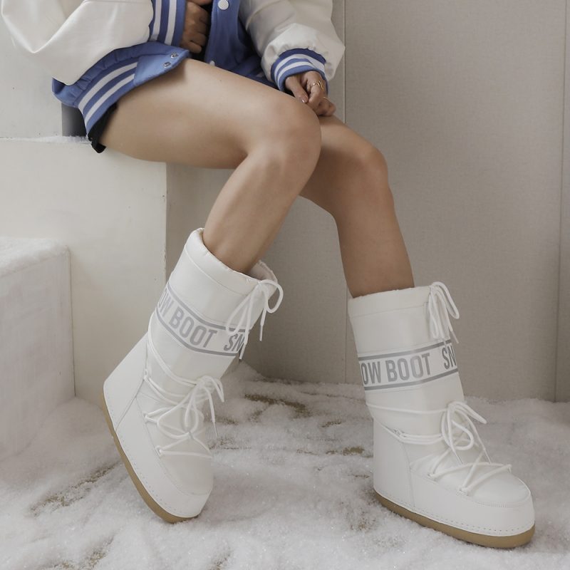 Winter Boots Women Snow Boots Mid-calf Cold-proof Antiskid Thicken Plush Waterproof Thick Platform Space Ski Boots Size 35-43 - Image 6