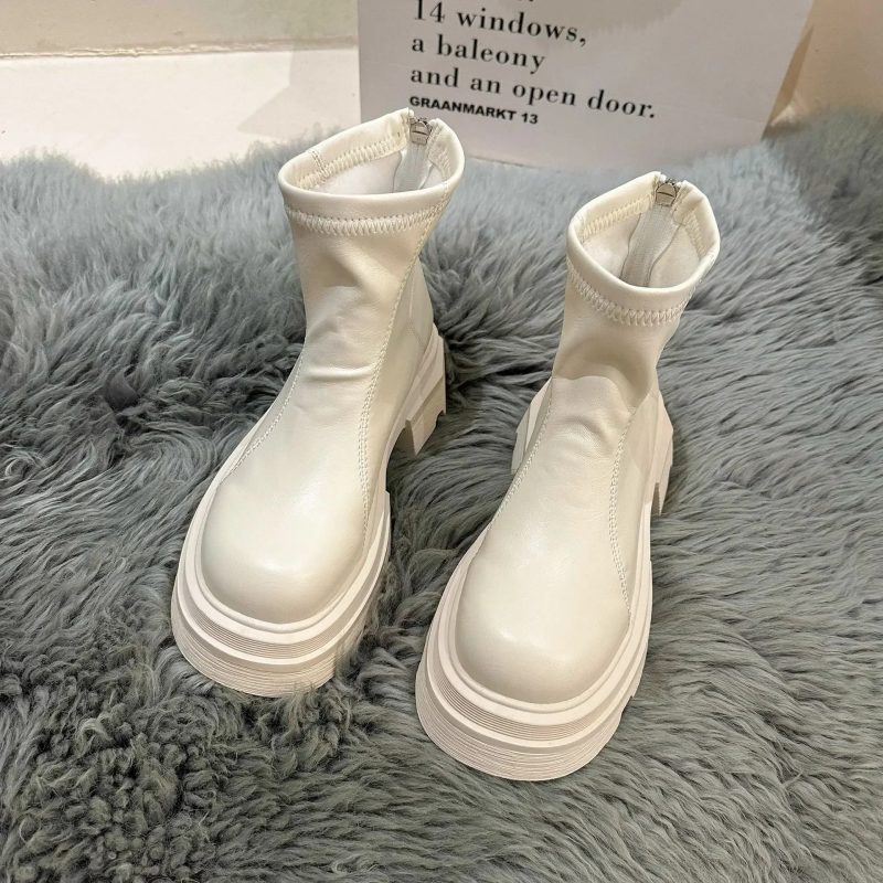 Women Platform Ankle Boots Fashion Ladies Thick Sole Round Toe Ankle Boots Short Boots Winter Motorcycle Boot Bottine 2024 - Image 4