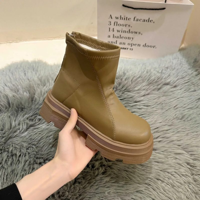 Women Platform Ankle Boots Fashion Ladies Thick Sole Round Toe Ankle Boots Short Boots Winter Motorcycle Boot Bottine 2024 - Image 7