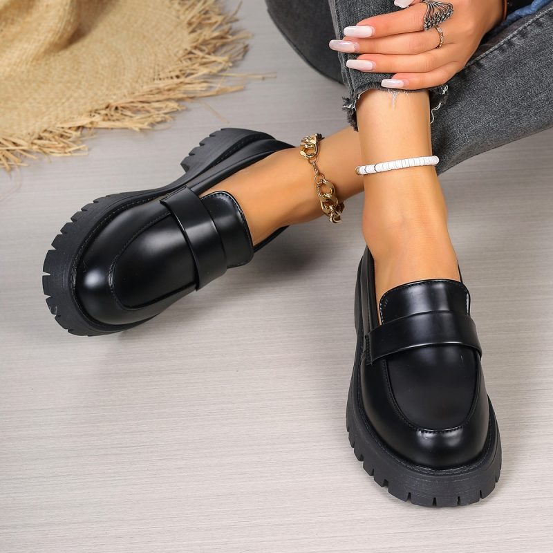 Large Size Loafers Women Platform Flats Spring New Designer Dress Elegant Shoes Walking Comfort Retro Single Shoes Zapatos Mujer - Image 3