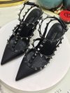 2024 Genuine Leather Rivet Fashion Classic High Heels Summer Black Slim High Heel Sandals Pointed Women's Party Wedding Pumps 41