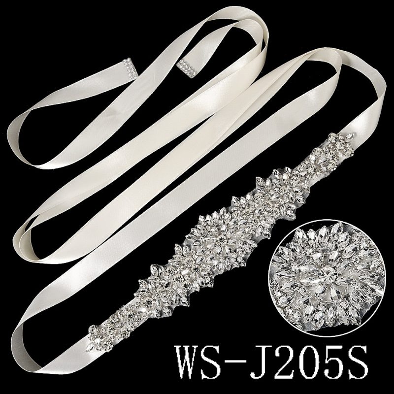 Silver Bridal Wedding Waistband Sparkling Crystal Handmade Sash for Women Wedding Supplies Jewelry Accessories - Image 9