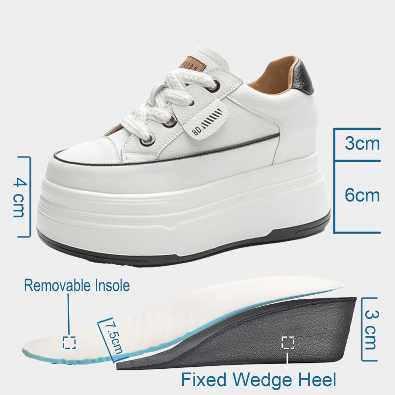 Fujin 9cm Cow Suede Genuine Leather Women Vulcanized Shoes Platform Wedge Skate Boarding High Brand Heels Casual Summer Shoes - Image 3